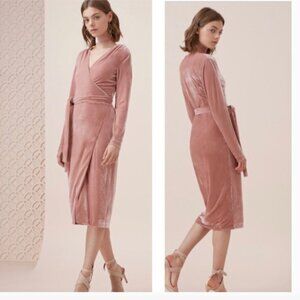 NWT Keepsake the label Eventually Midi Velvet Wrap Dress XL